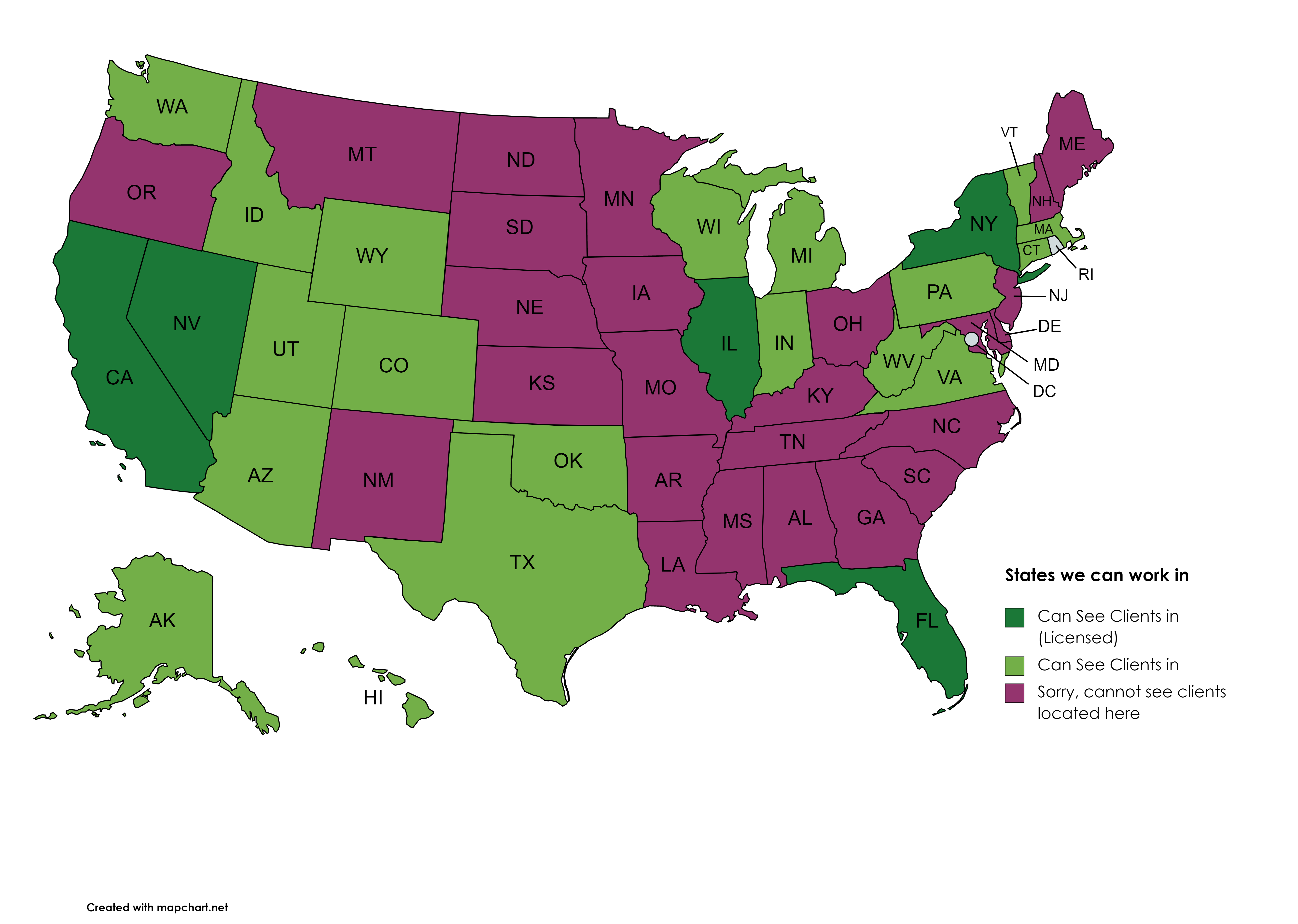 states we can see clients in - NYAN